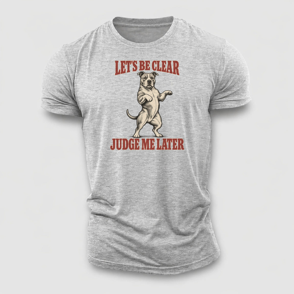 American Staffordshire Terrier Dog Declarations Cotton T-Shirt – Sport Grey