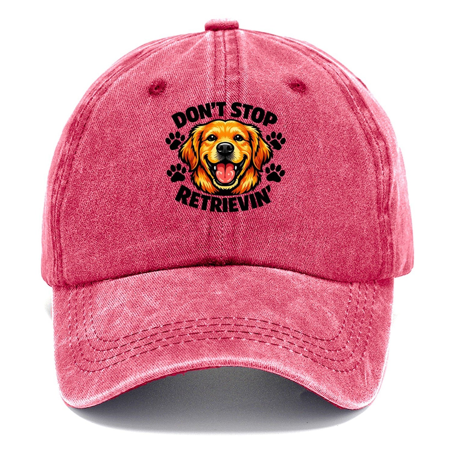 Don’T Stop Retrievin’ Golden Retriever Classic Cap – Pomegranate Blush
