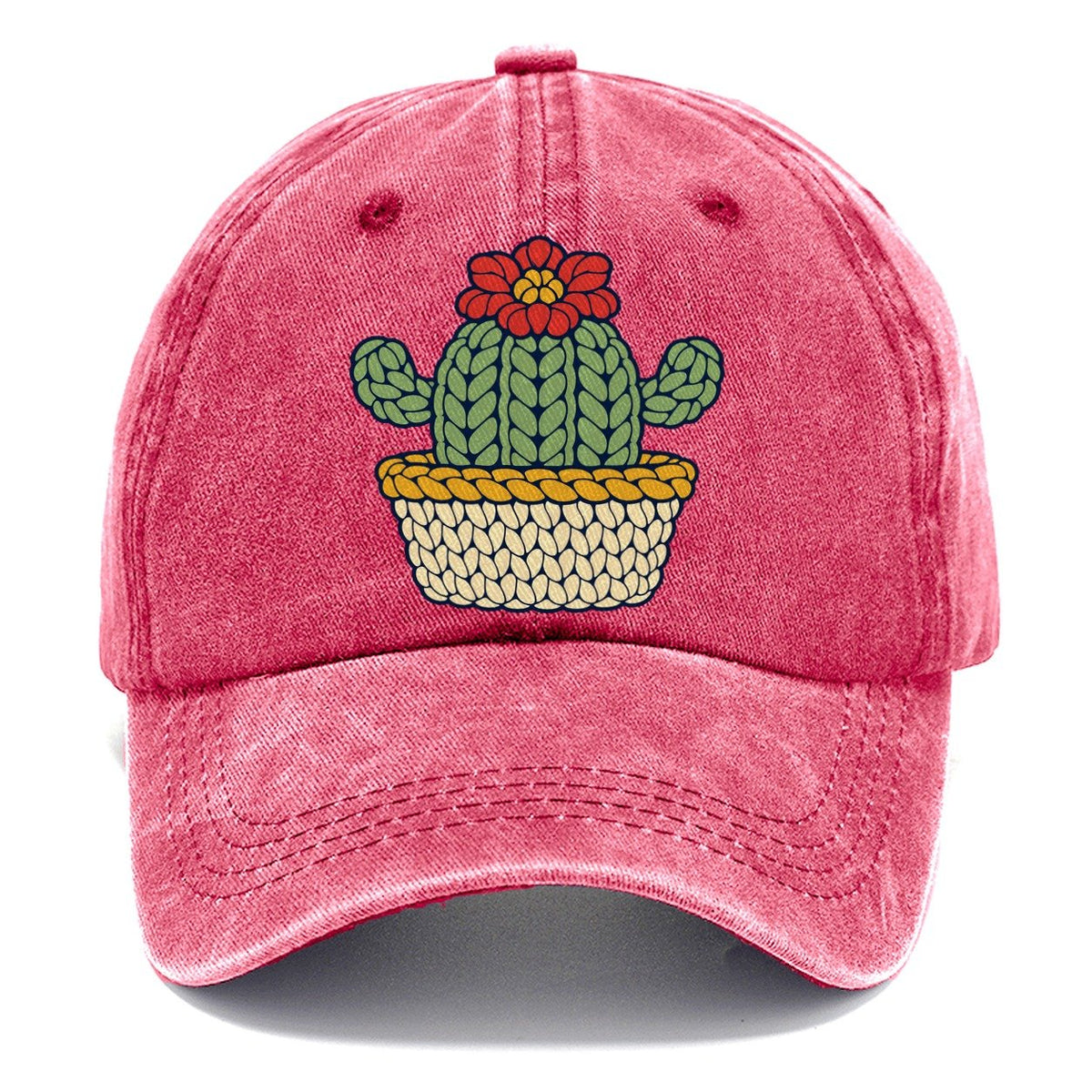 Crocheted Cactus Yarn Crafts Classic Cap – Pomegranate Blush