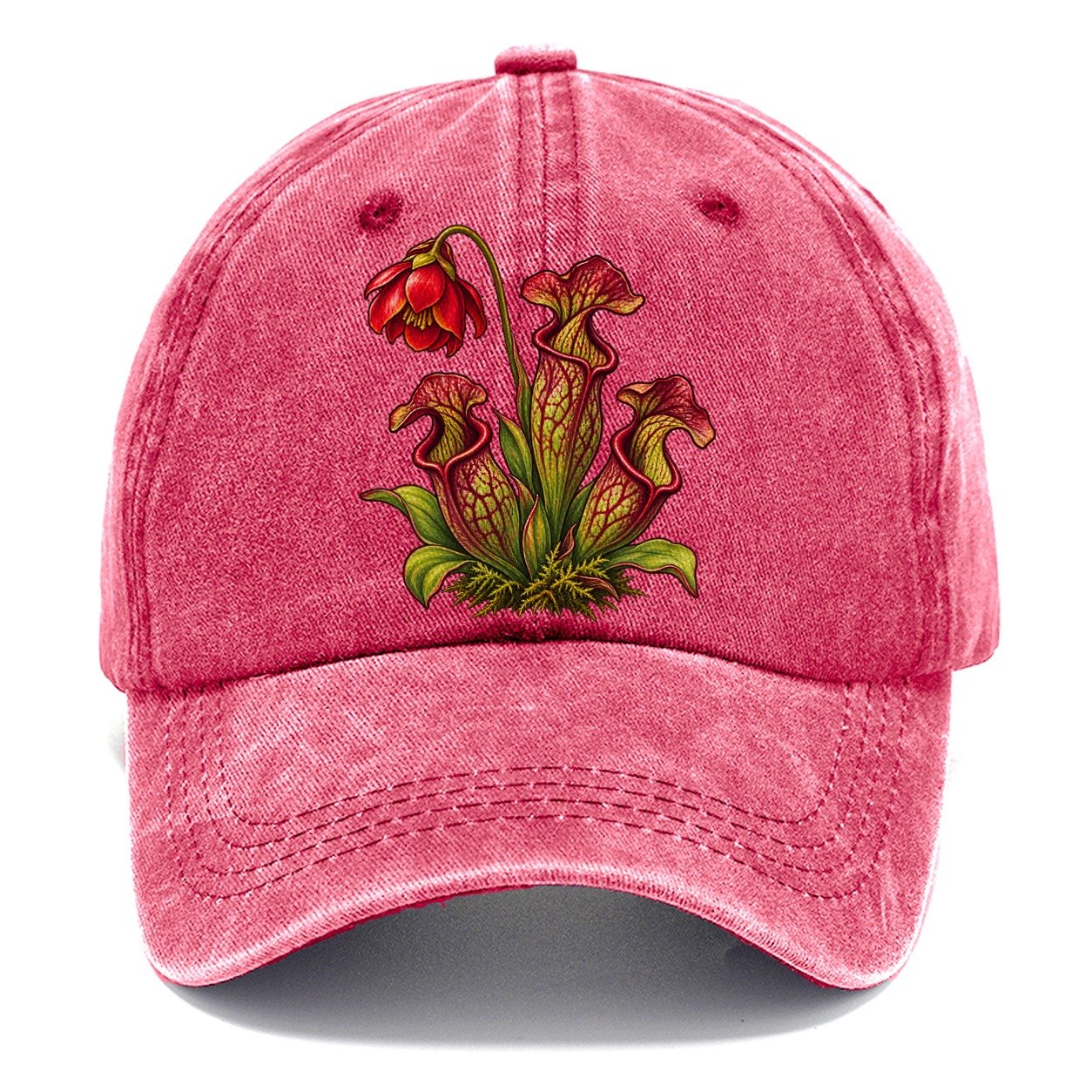 Newfoundland And Labrador Purple Pitcher Plant Canada Cultural Icons Classic Cap – Pomegranate Blush