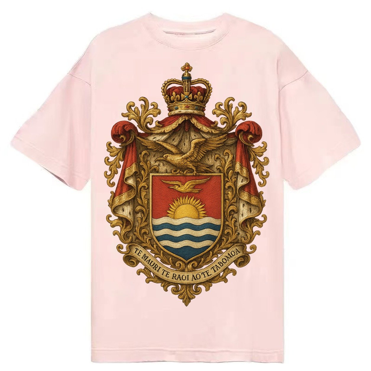 Golden Peace Embroidered Classic T-shirt – Pink