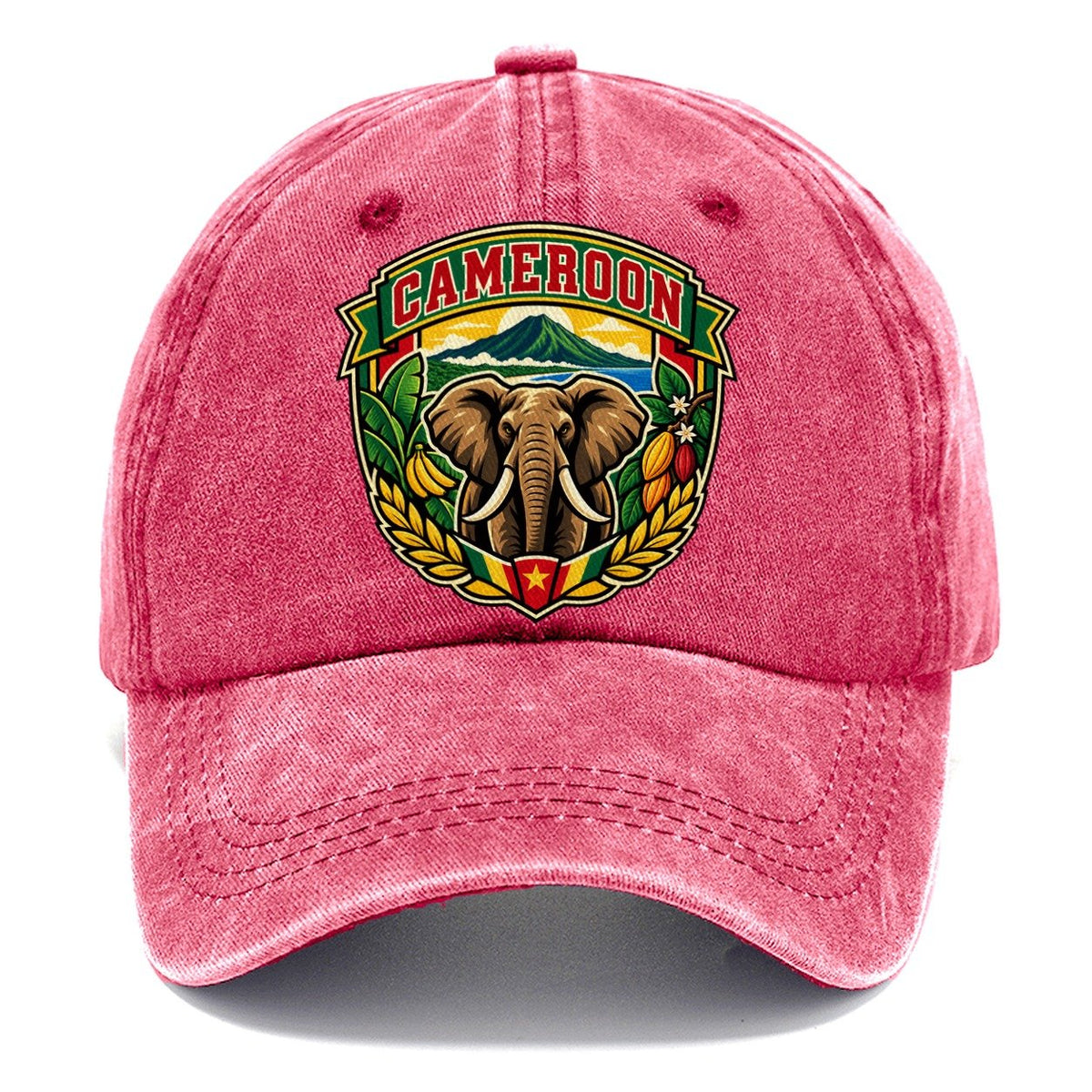 Cameroon Retro Badge Country Logos Classic Cap – Pomegranate Blush