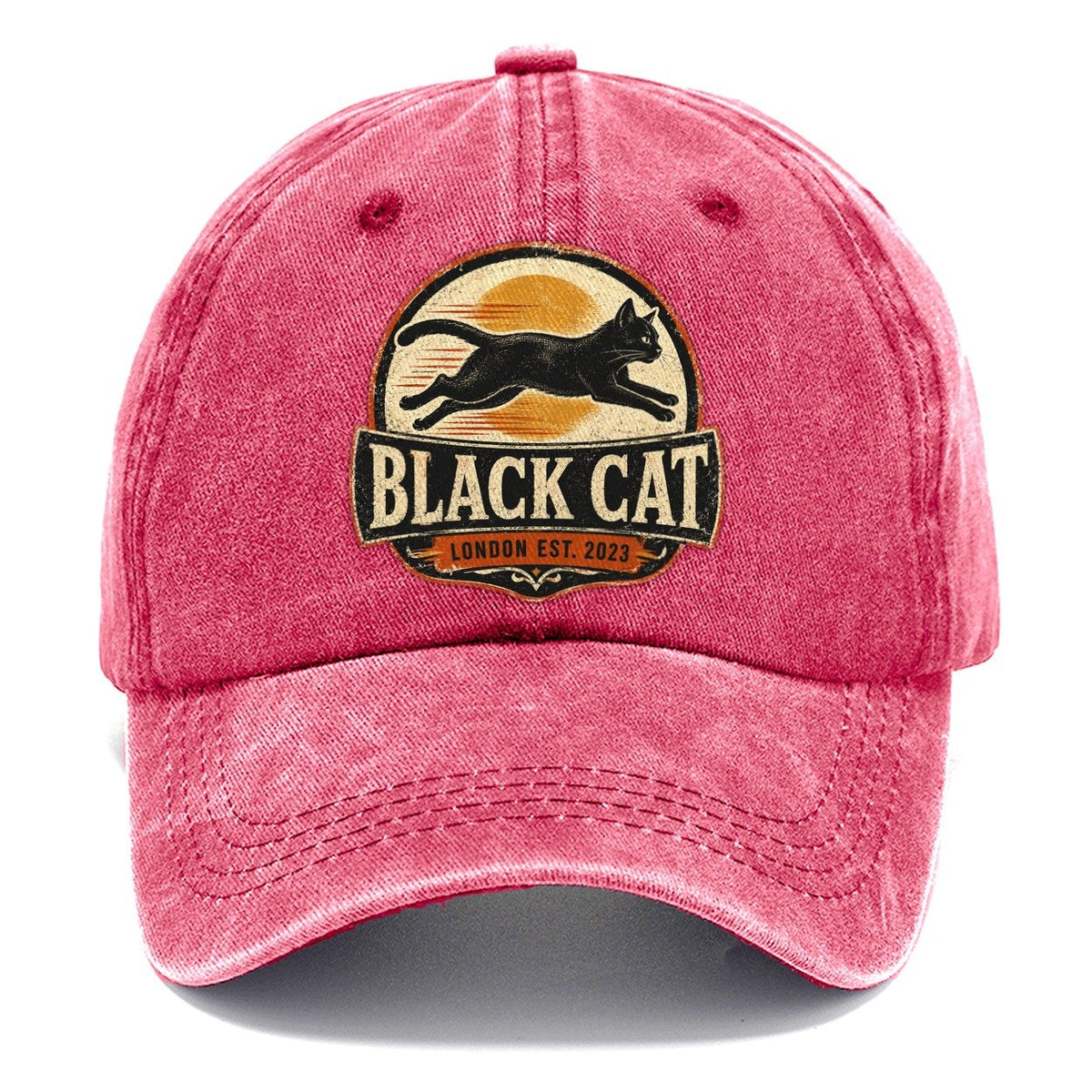 Vintage Running Black Cat London Classic Cap – Pomegranate Blush