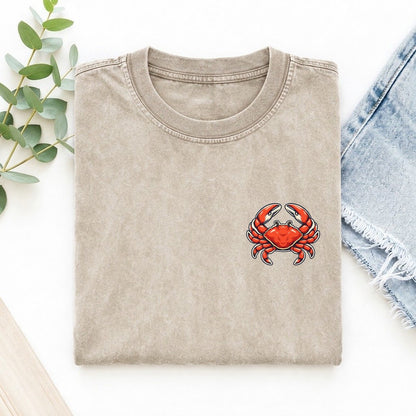 Scarlet Crab Left Chest Vintage T-shirt – Off White