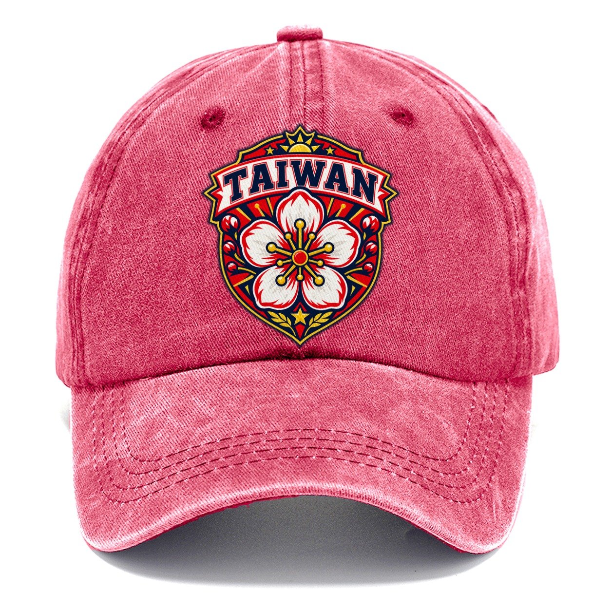 Taiwan Retro Badge Country Logos Classic Cap – Pomegranate Blush