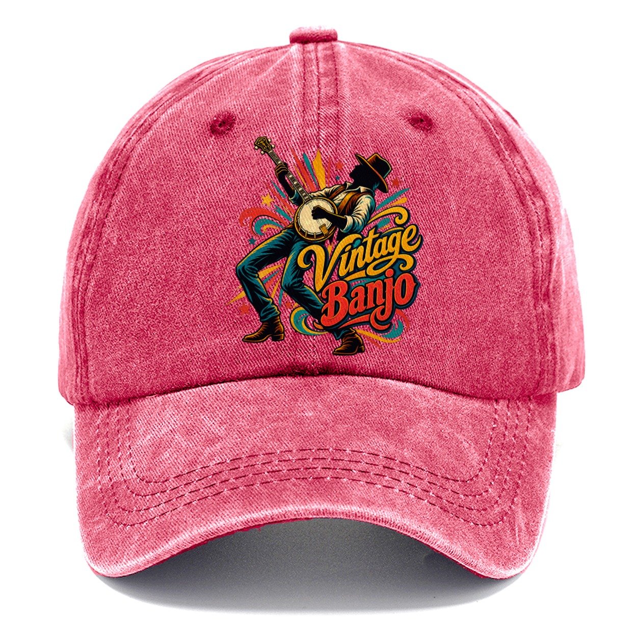 Vintage Banjo Music Instruments Classic Cap – Pomegranate Blush