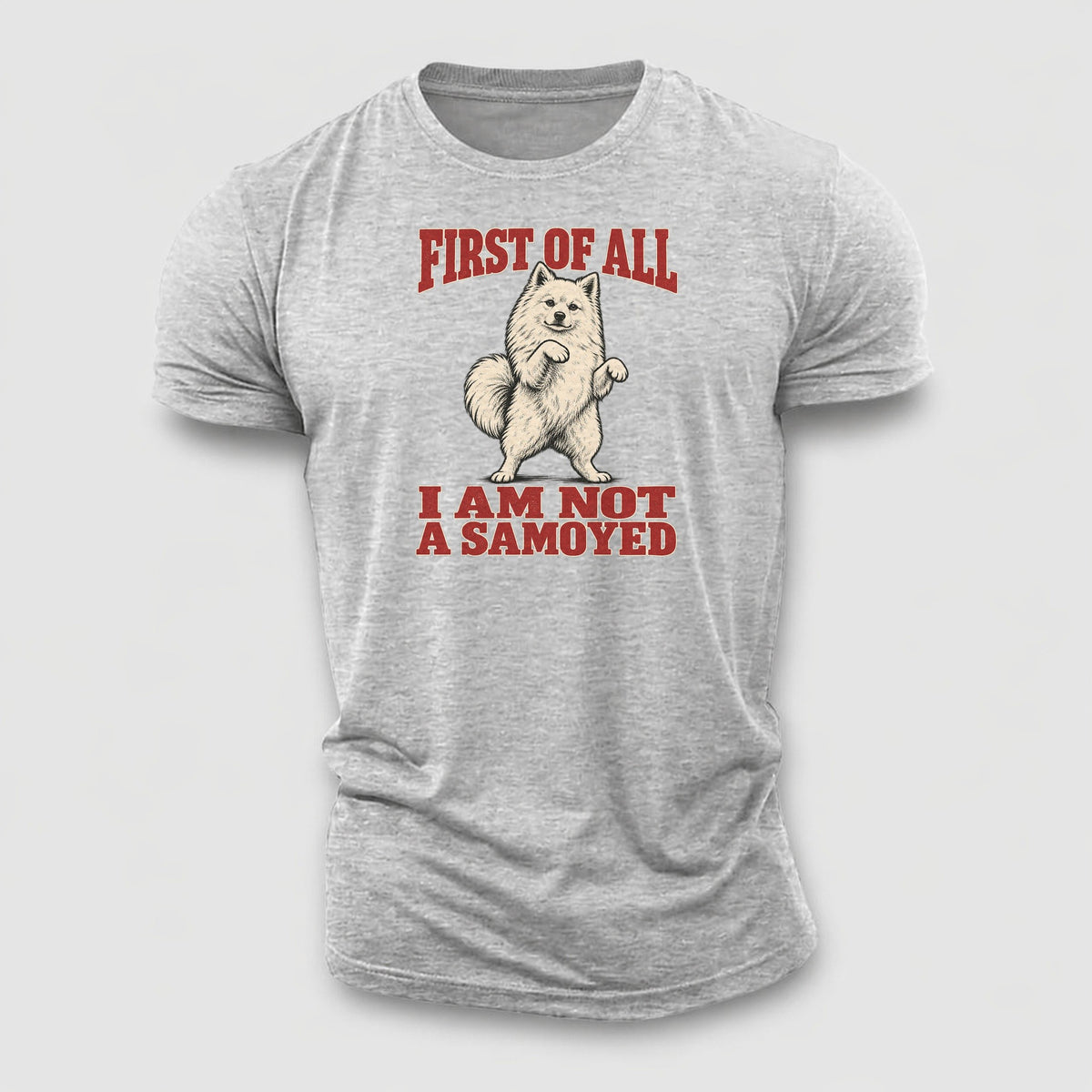 American Eskimo Dog Dog Declarations Cotton T-Shirt – Sport Grey