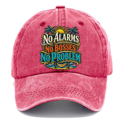 No Alarms No Bosses No Problem Retired Living Classic Cap – Pomegranate Blush