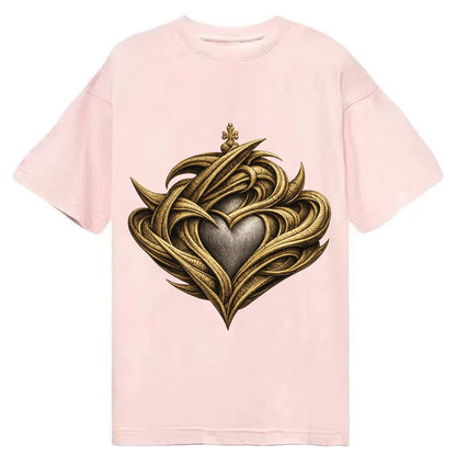 Abstract Claddagh Symbol Washed Classic T-shirt – Pink