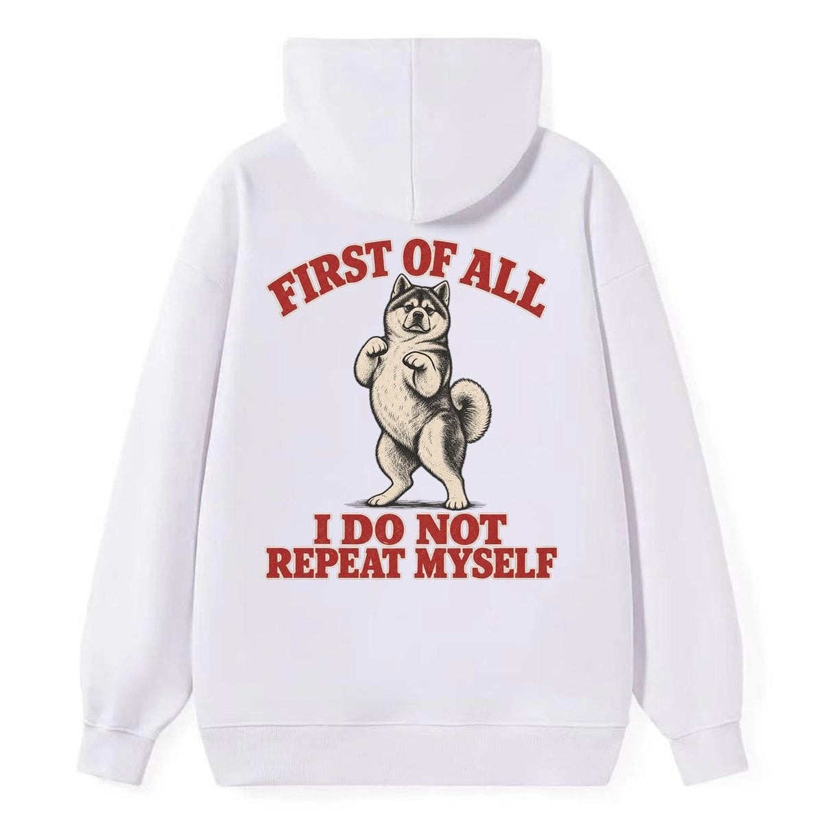 Akita Dog Declarations Classic Pullover Hoodie – White