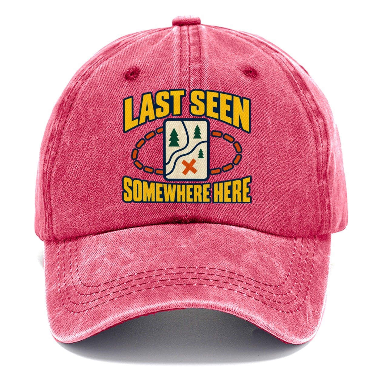 Last Seen Somewhere Here Disc Golf Classic Cap – Pomegranate Blush