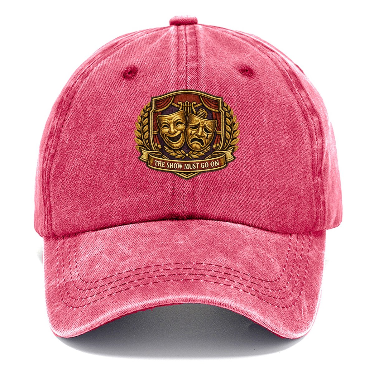 Comedy And Tragedy Masks Classic Cap – Pomegranate Blush