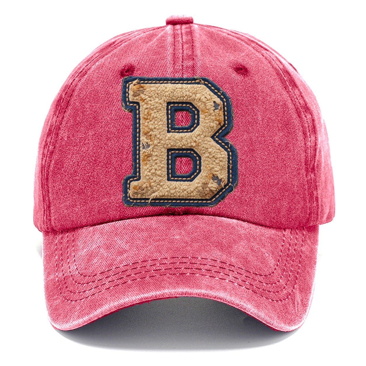 Varsity Chenille B Monogram Classic Cap – Pomegranate Blush