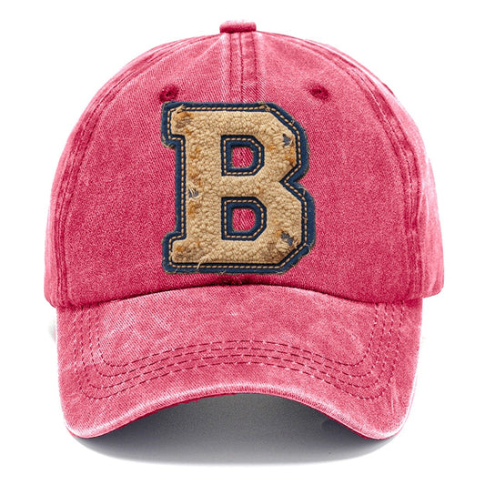 Varsity Chenille B Monogram Classic Cap – Pomegranate Blush