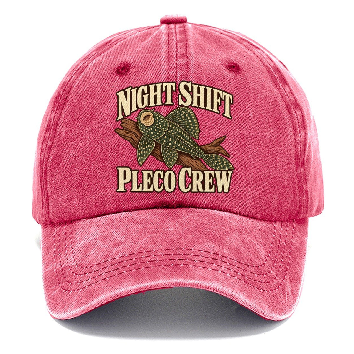 Night Shift Pleco Crew Aquarium Keeping Classic Cap – Pomegranate Blush