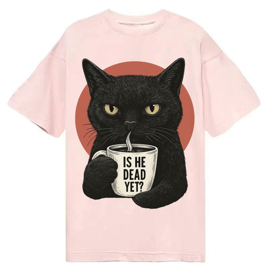 Is He Dead Yet Cat Classic T-shirt – Pink