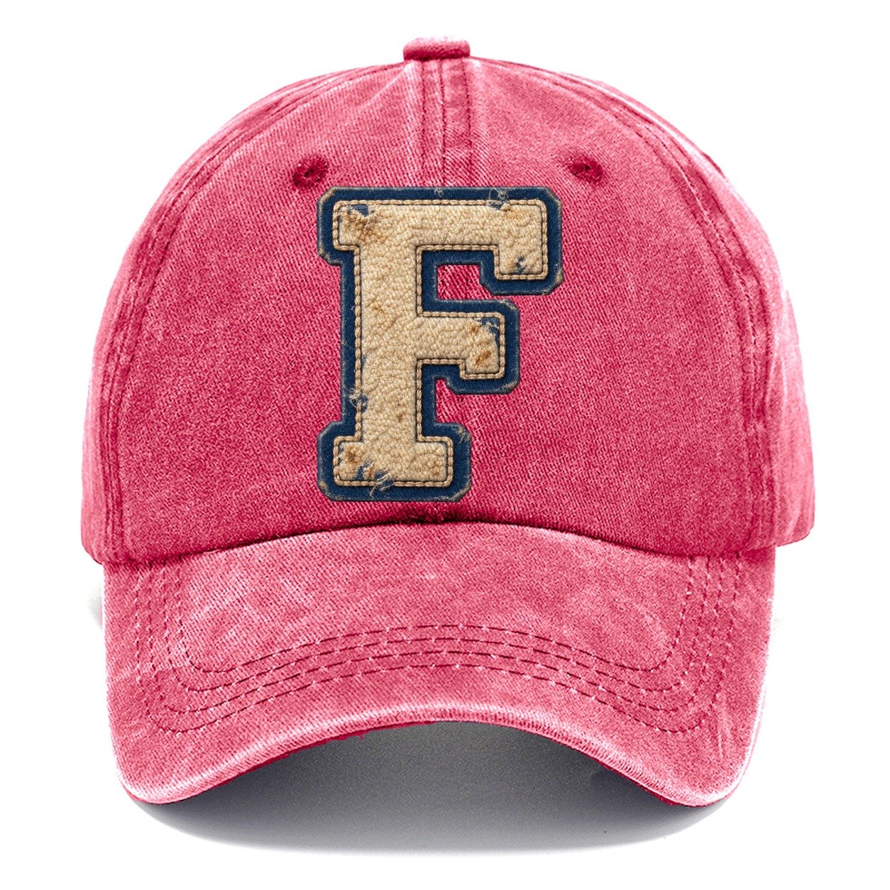Varsity Chenille F Monogram Classic Cap – Pomegranate Blush