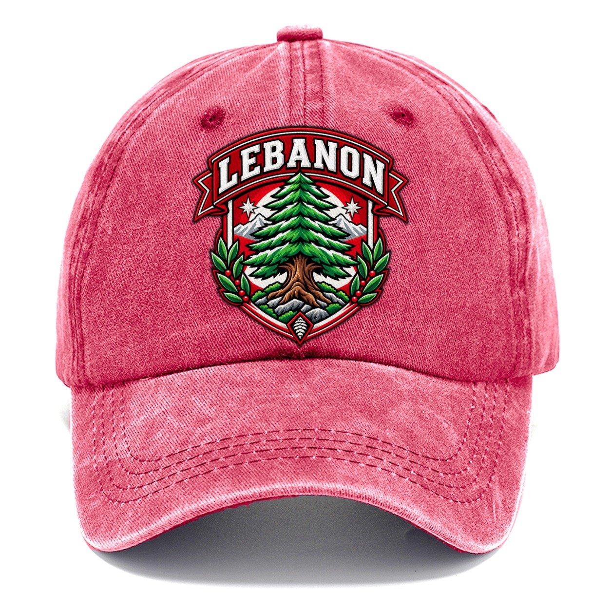 Lebanon Retro Badge Country Logos Classic Cap – Pomegranate Blush