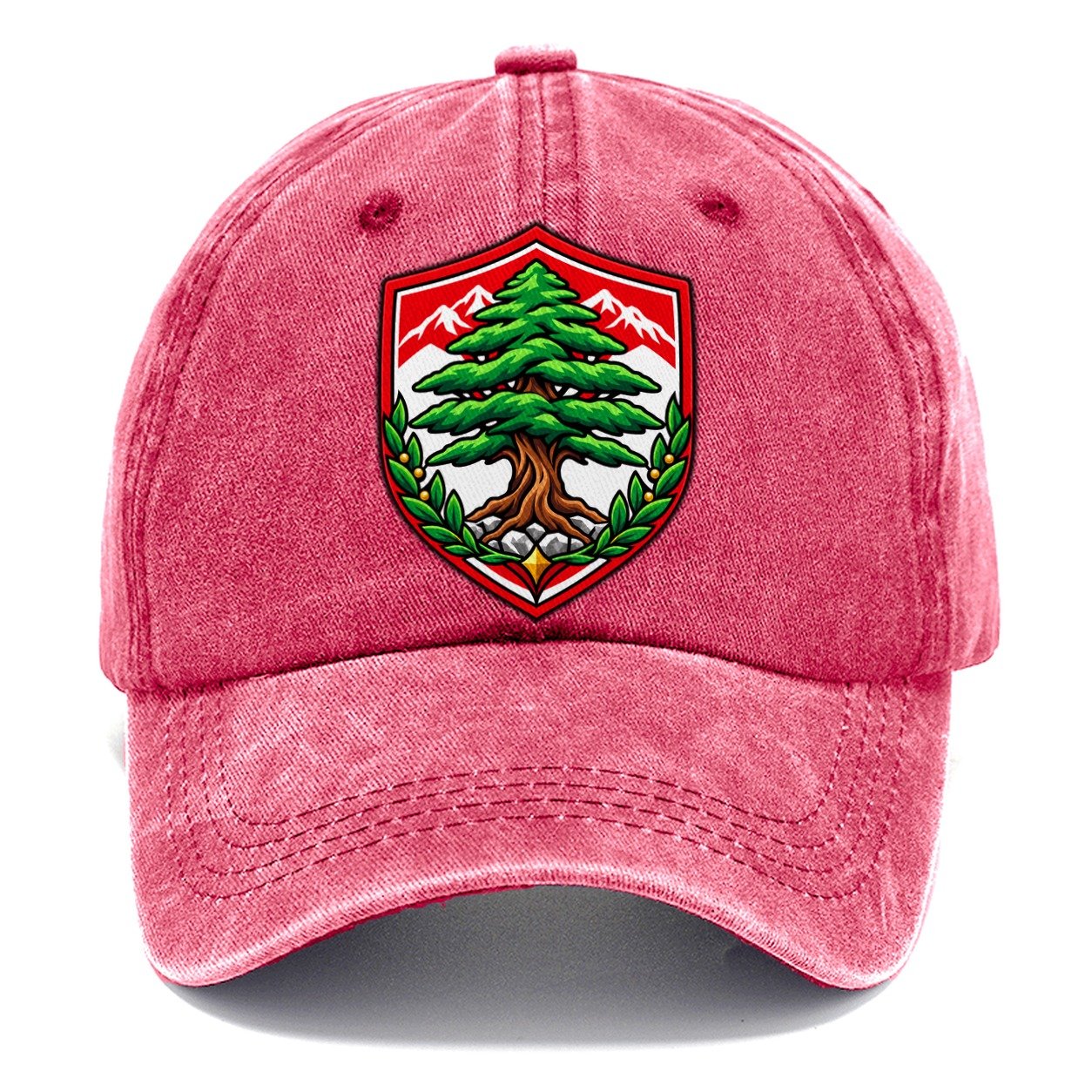 Lebanon Minimal Emblem Country Logos Classic Cap – Pomegranate Blush