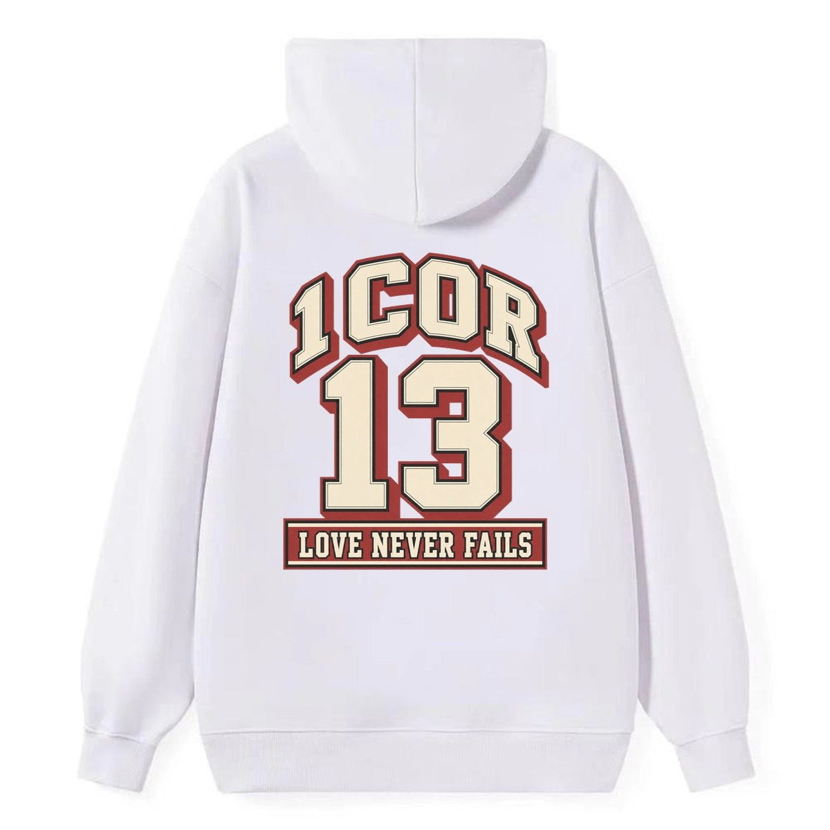 Corinthians 13 Varsity Chapel Varsity Classic Pullover Hoodie – White