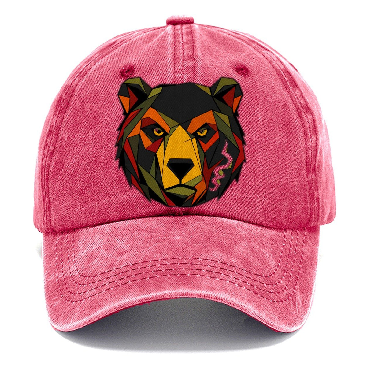 Grizzly Bear Front View Classic Cap – Pomegranate Blush