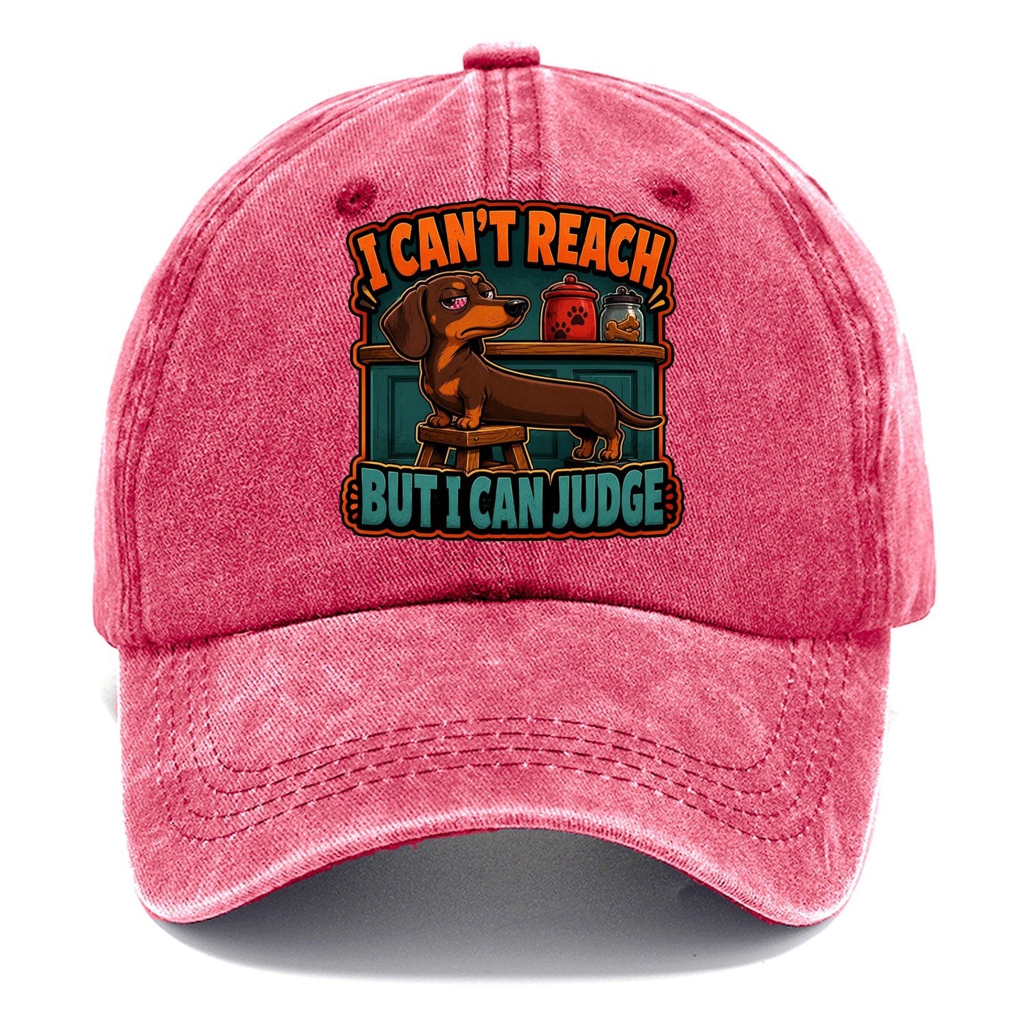 I Can't Reach But I Can Judge Dachshund Classic Cap – Pomegranate Blush