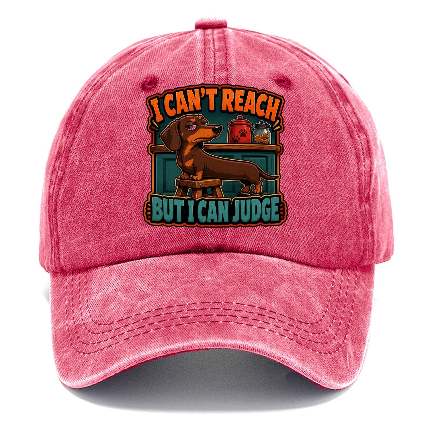 I Can't Reach But I Can Judge Dachshund Classic Cap – Pomegranate Blush