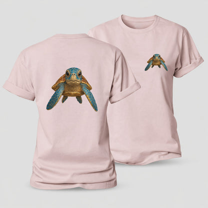 Sea Turtle Serenity Women's Cotton T-Shirt – Pink