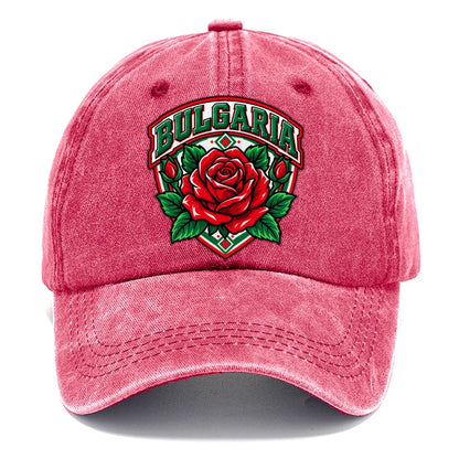 Bulgaria Retro Badge Country Logos Classic Cap – Pomegranate Blush