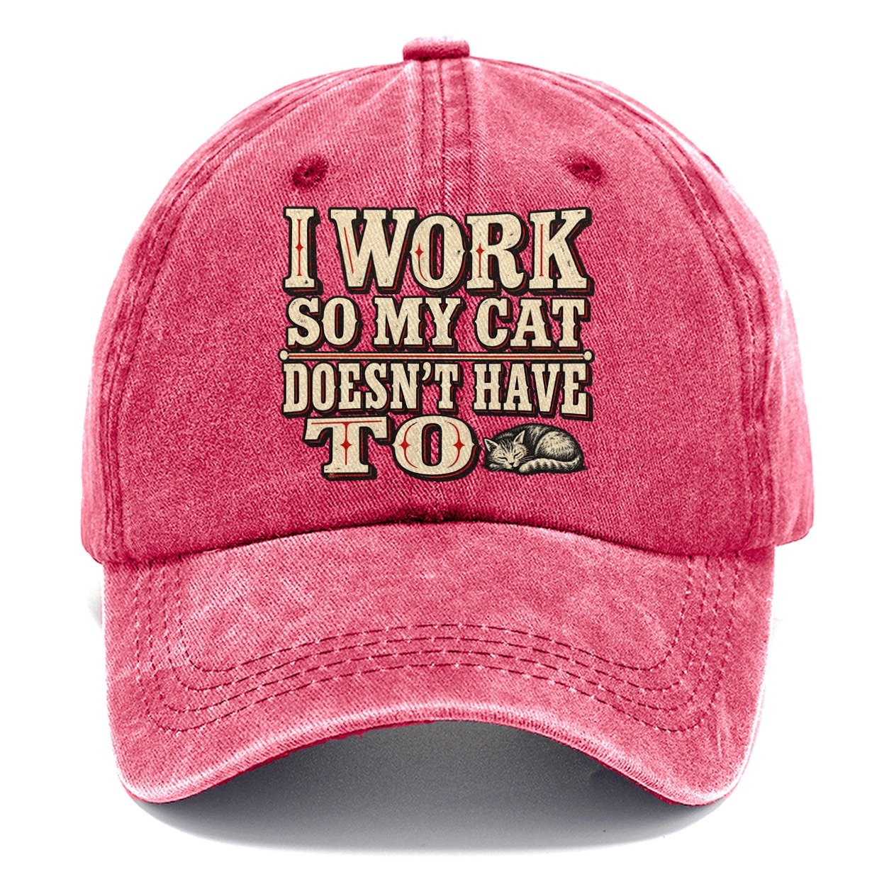 I Work So My Cat Doesn T Have To American Wit Classic Cap – Pomegranate Blush