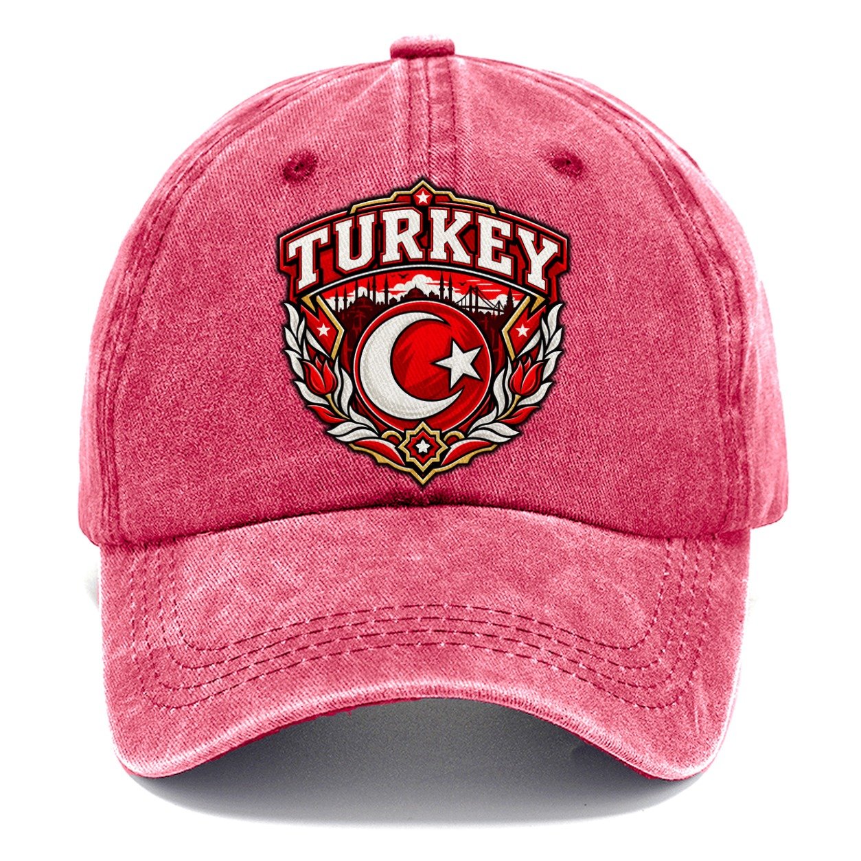 Turkey Retro Badge Country Logos Classic Cap – Pomegranate Blush