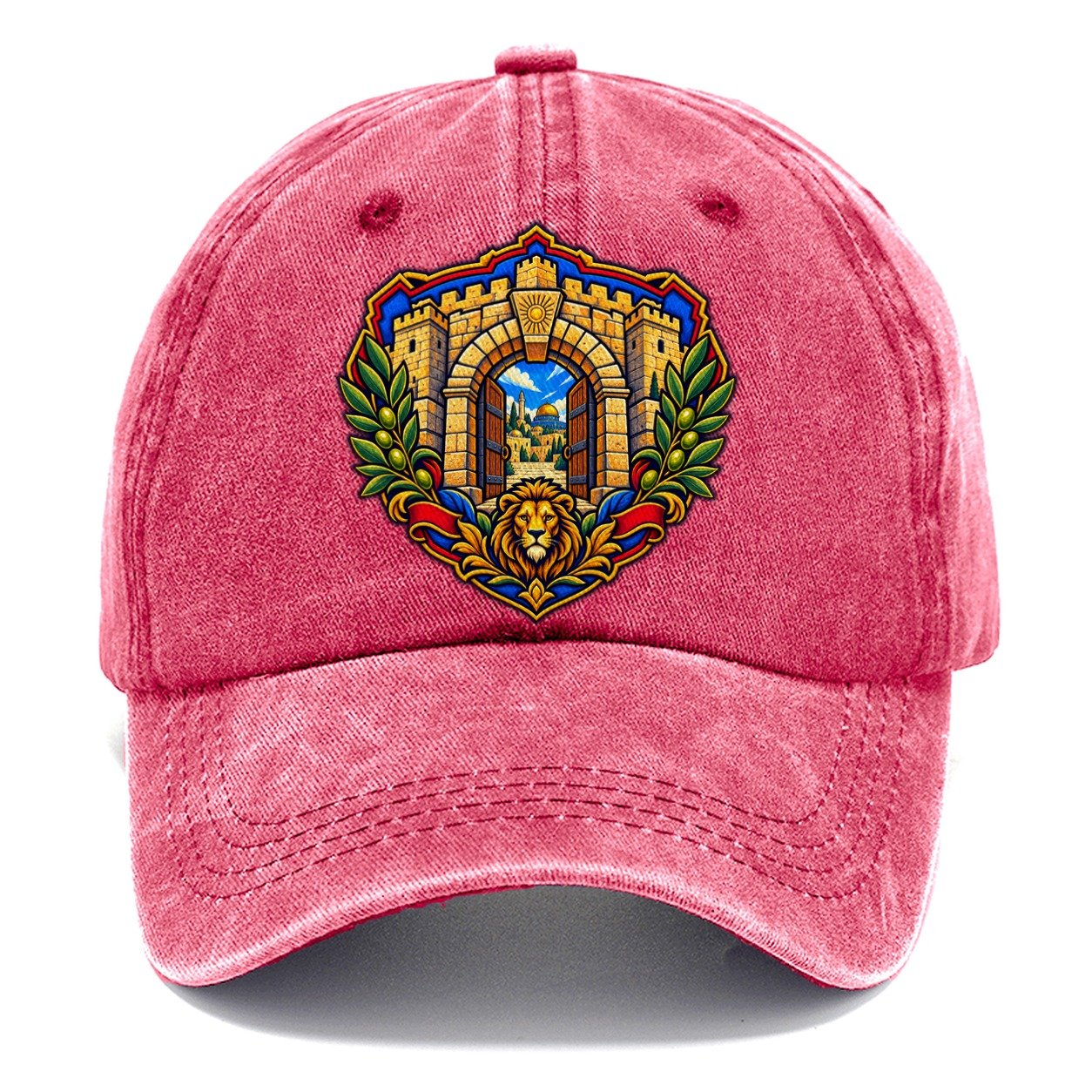 Jaffa Gate Keystone Jerusalem Classic Cap – Pomegranate Blush
