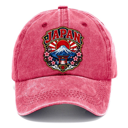 Japan Retro Badge Country Logos Classic Cap – Pomegranate Blush