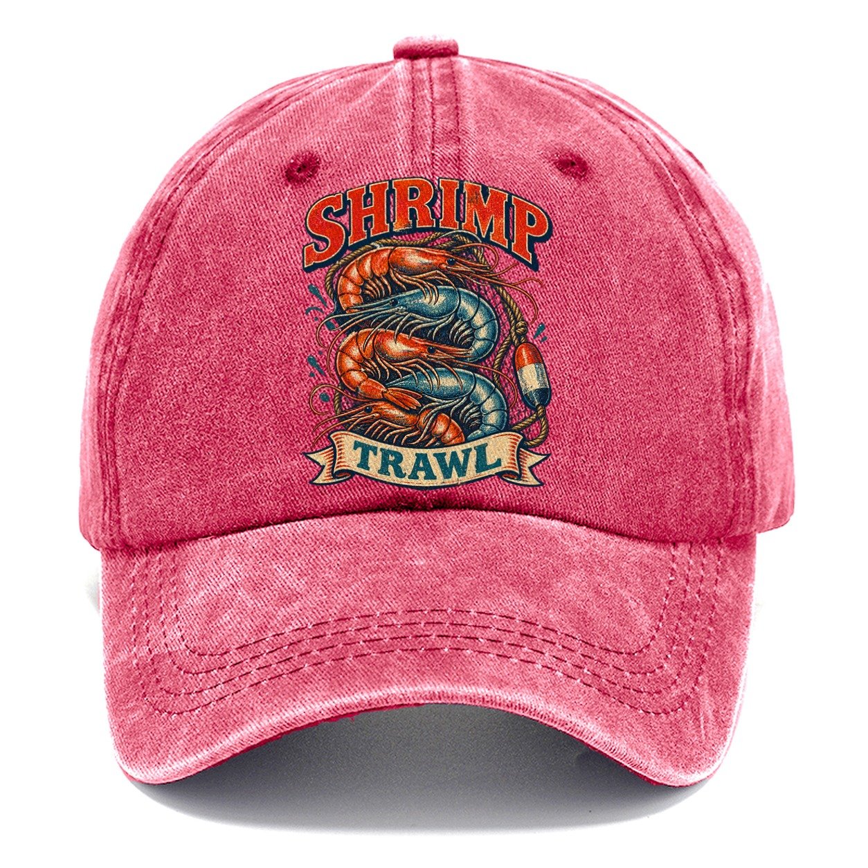 Shrimp Trawl Stack Fishing Club Classic Cap – Pomegranate Blush