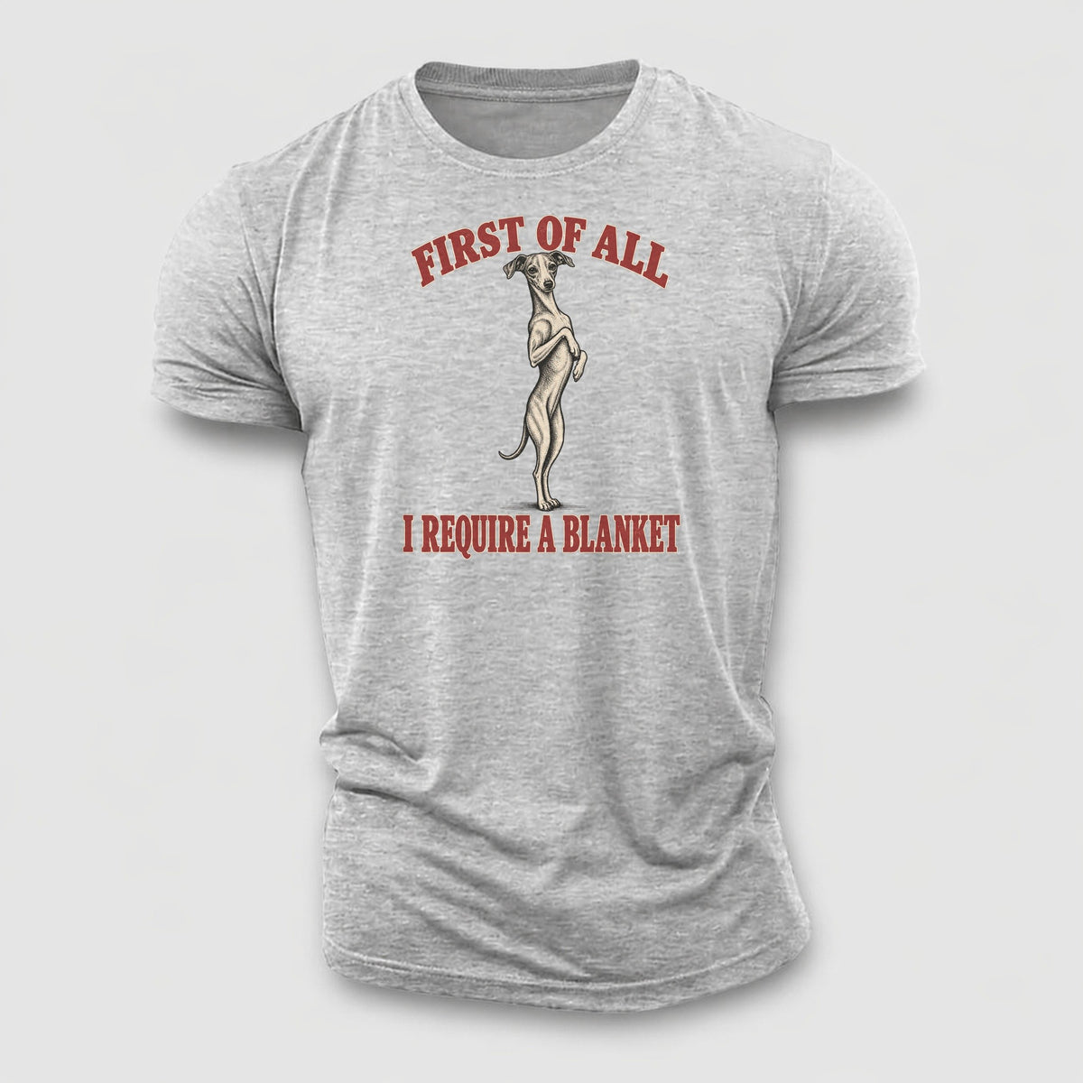 Italian Greyhound Dog Declarations Cotton T-Shirt – Sport Grey
