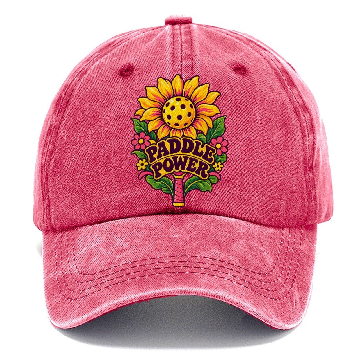Sunflower Paddle Power Pickleball Life Classic Cap – Pomegranate Blush