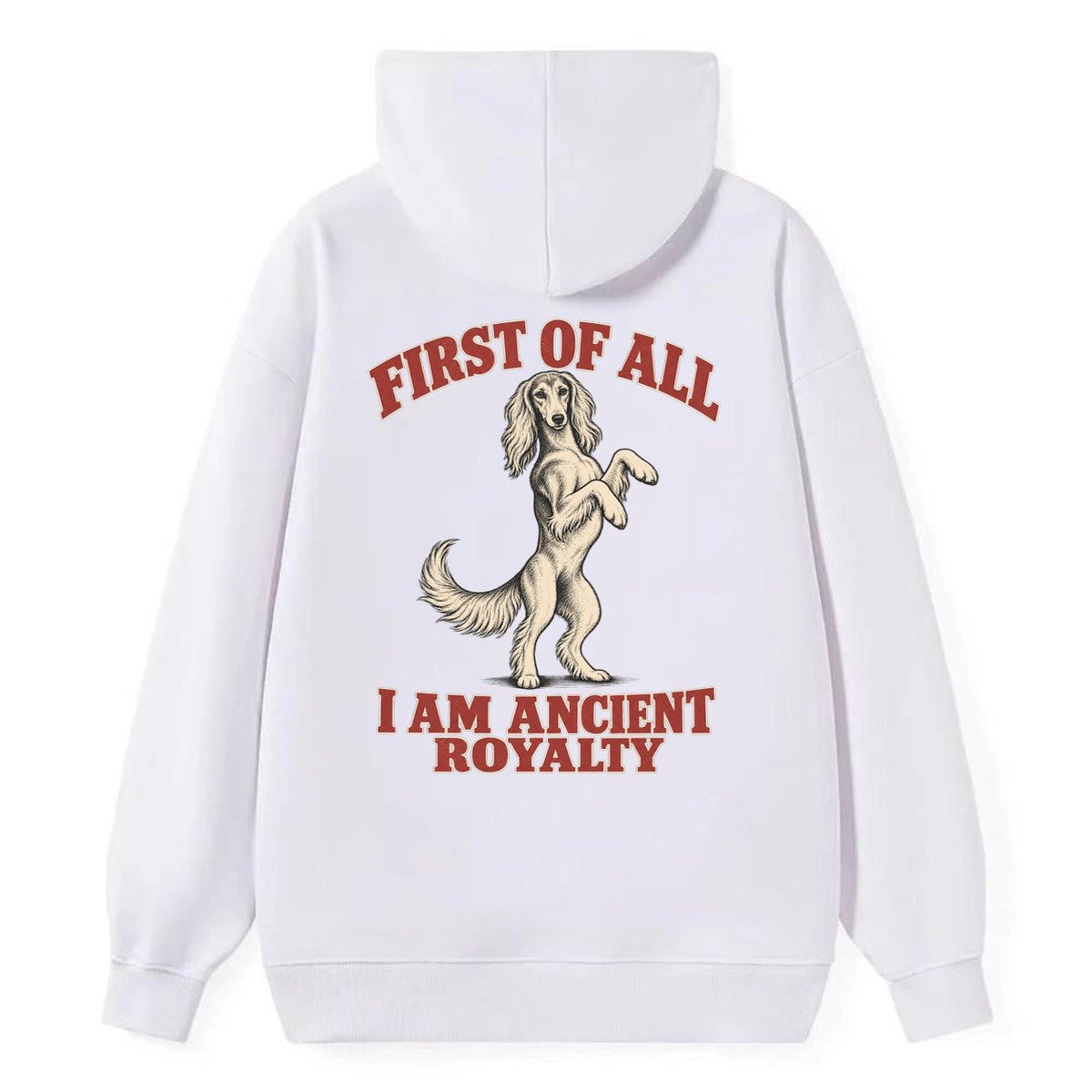 Saluki Dog Declarations Classic Pullover Hoodie – White