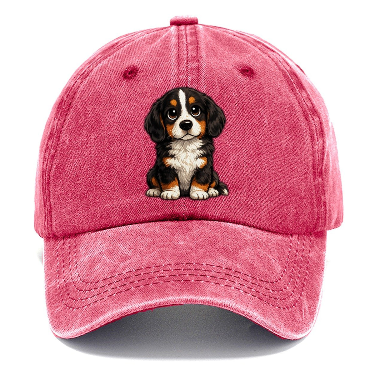 Bernese Mountain Dog Sitting Sweetheart Classic Cap – Pomegranate Blush