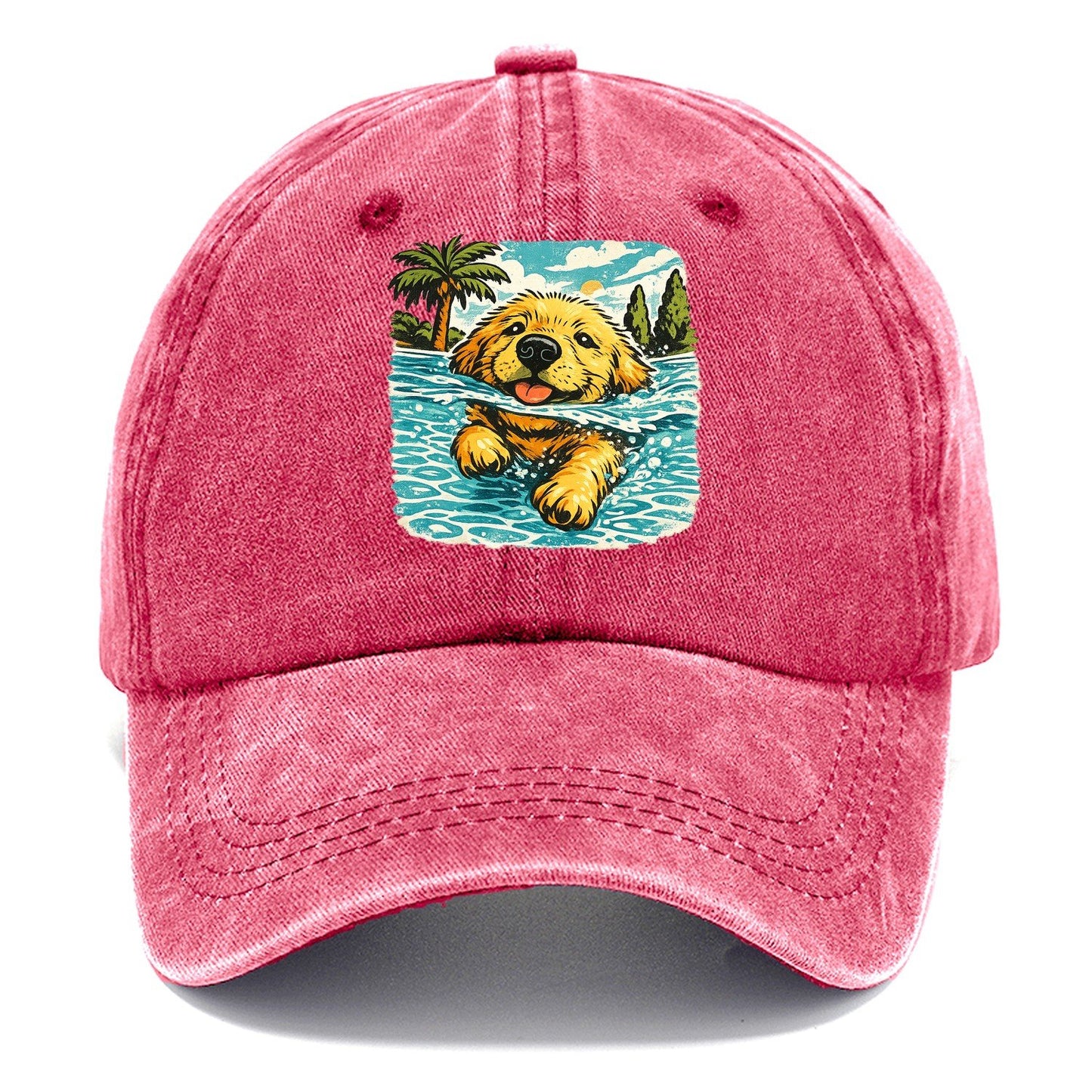 Golden Retriever Pool Pup Classic Cap – Pomegranate Blush