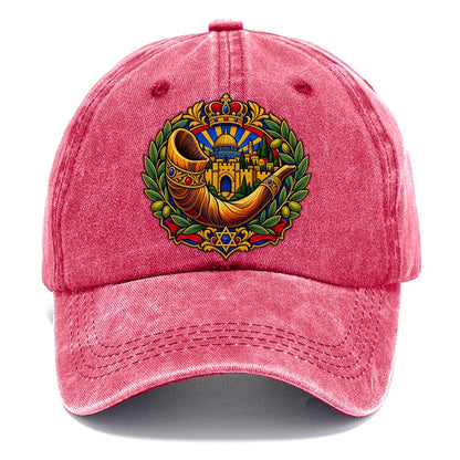 Rams Horn Shofar Jerusalem Classic Cap – Pomegranate Blush