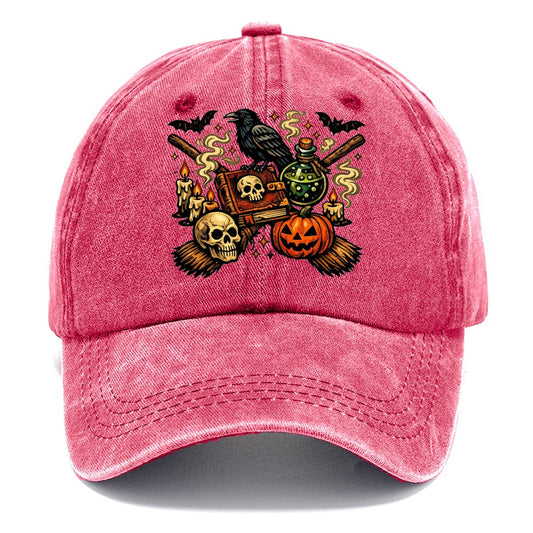 Vintage Witch Spellbook Raven Classic Cap – Pomegranate Blush