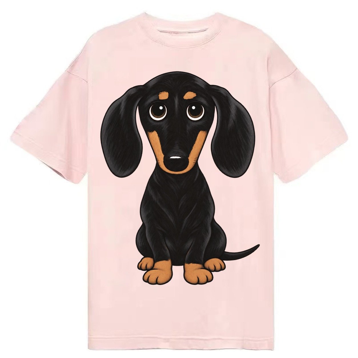 Retro Dachshund Classic T-shirt – Pink
