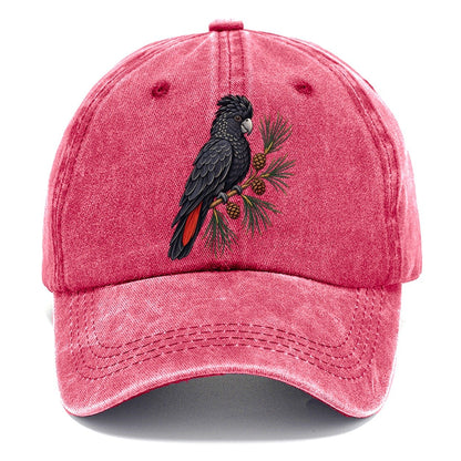 Glossy Black Cockatoo And She Oak Cones Australia Cultural Icons Classic Cap – Pomegranate Blush
