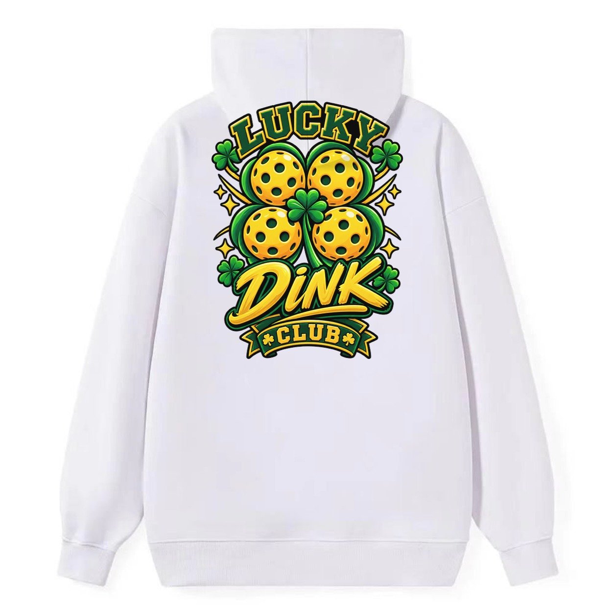 Lucky Dink Club Pickleball Life Classic Pullover Hoodie – White