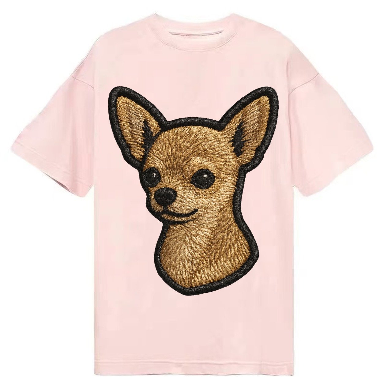 Chihuahua Front Facing Embroidered Portrait 78ceab Classic T-shirt – Pink