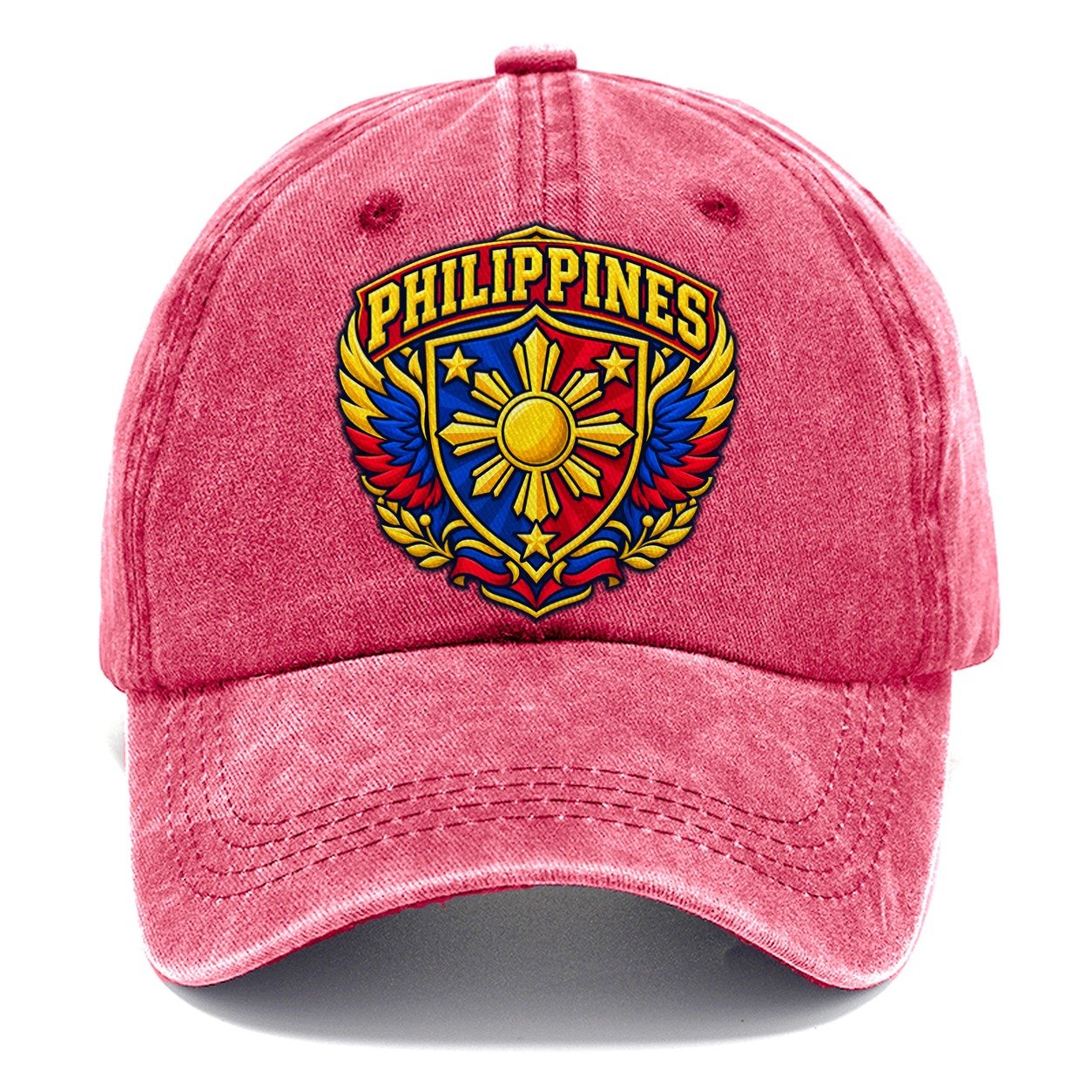 Philippines Retro Badge Country Logos Classic Cap – Pomegranate Blush