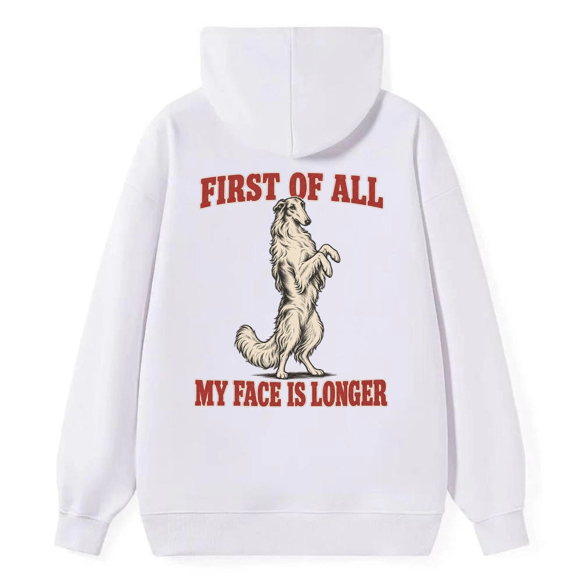 Borzoi Dog Declarations Classic Pullover Hoodie – White