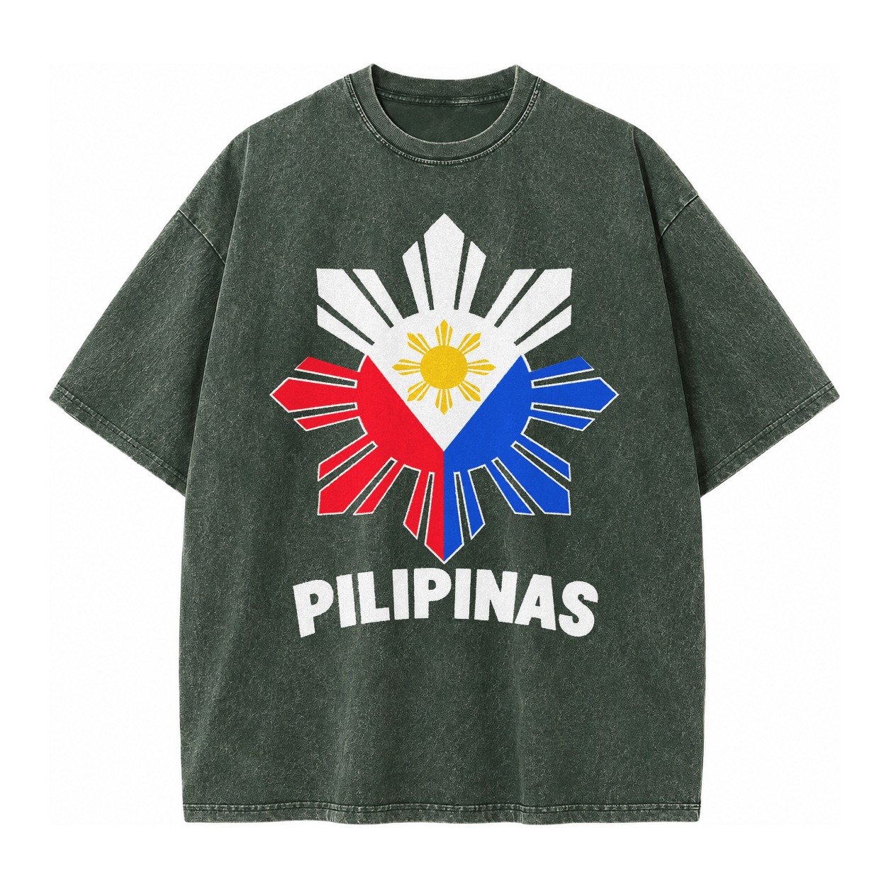 Philippines Sun Stars Vintage T-shirt – Forest Mist