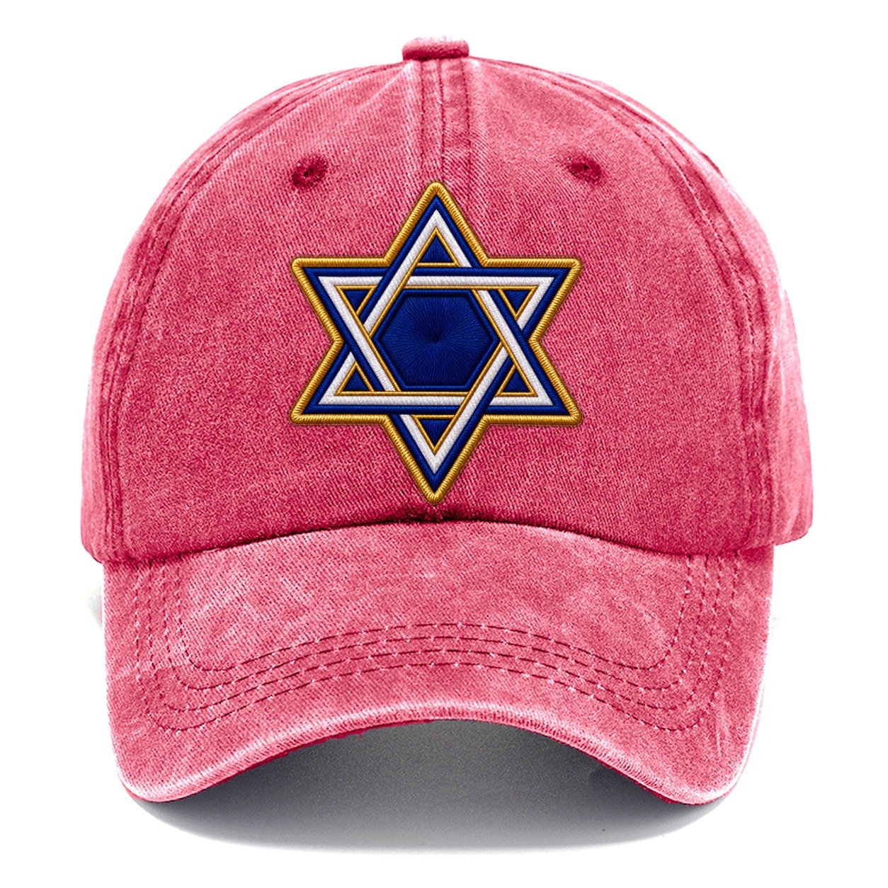 Star Of David Embroidered Patch Judaism Heritage Classic Cap – Pomegranate Blush