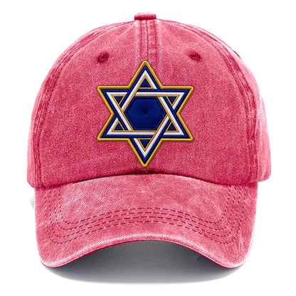 Star Of David Embroidered Patch Judaism Heritage Classic Cap – Pomegranate Blush